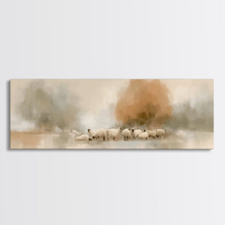 Autumn Flock Peace – Framed Canvas Print – Panoramic Print – Christian Wall Art – Christian Art Canvas – Christian Painting – Christian Gif