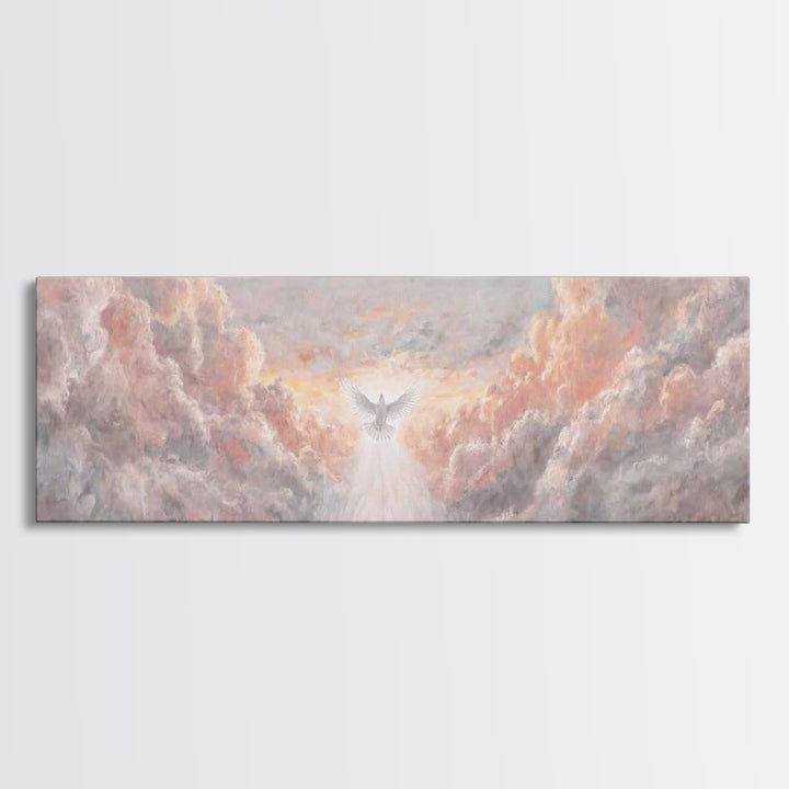 Heavenly Dawn Light – Framed Canvas Print – Panoramic Art – Christian Wall Art – Christian Art Canvas – Christian Christmas Art – Modern Ch