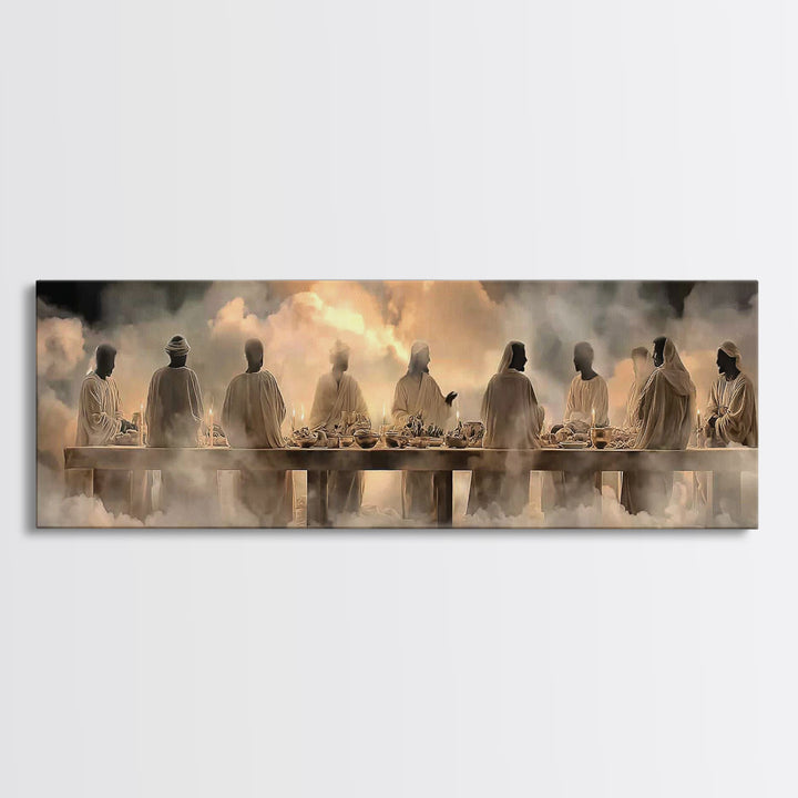 Cloudborne Communion | Framed Canvas Print | Panoramic Art | Christian Art Canvas | Jesus Painting | Christian Wall Art | Large Christian A