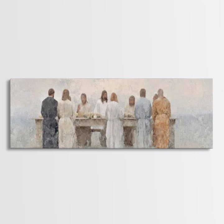Table Of Peace – Framed Canvas Print – Panoramic Frame – Christian Art – Christian Wall Art – Jesus Painting – Subtle Christian Art