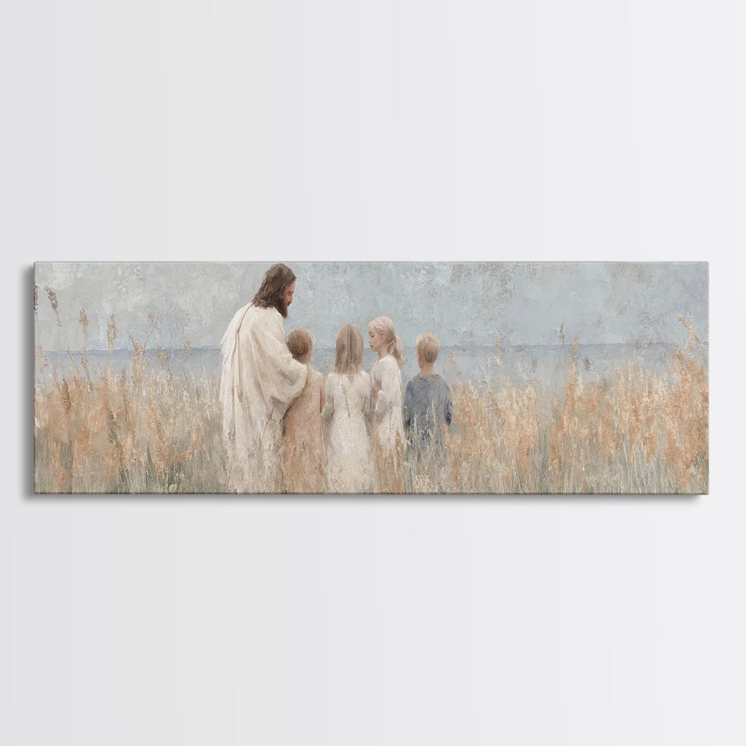 Blossoms Of Mercy – Framed Canvas Print – Christian Wall Art – Jesus Painting – Christian Art Canvas – Panoramic Wall Art – Christian Decor