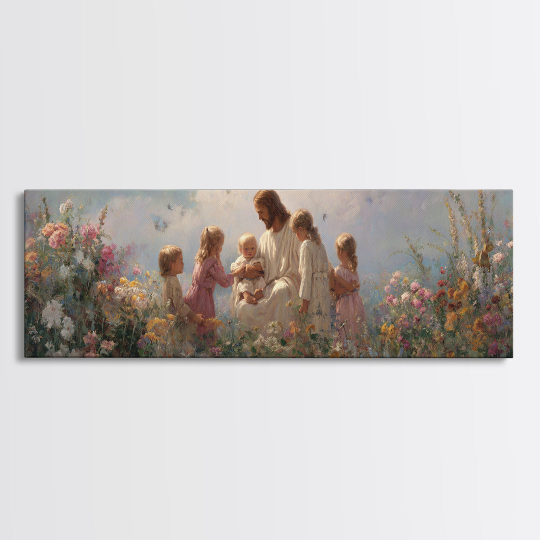 Children Of Light | Framed Canvas Print | Christian Wall Art | Jesus Painting | Christian Art Canvas | Panoramic Painting | Christian Chris