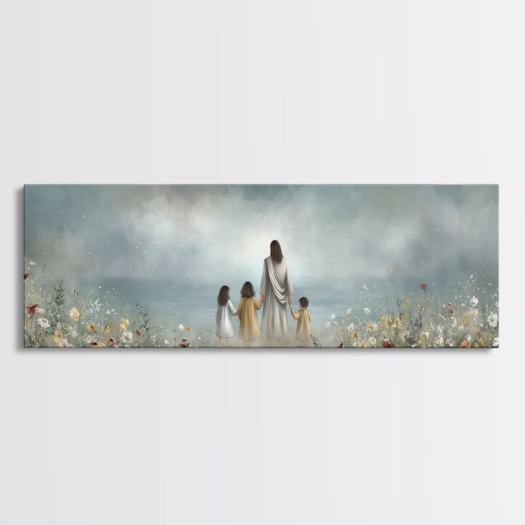 Path Of Grace – Framed Canvas Print – Christian Art Canvas – Christian Wall Art – Jesus Painting – Panoramic Print – Christian Decoration