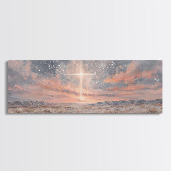 Star Of Bethlehem – Framed Canvas Print – Christian Wall Art – Christian Art Canvas – Christmas Art – Panoramic Frame – Christian Gift