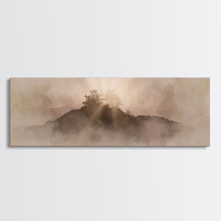 Radiant Haven Sky, Framed Canvas Print, Christian Art Canvas, Christian Wall Art, Modern Christian Art, Panoramic Wall Art, Christian Decor