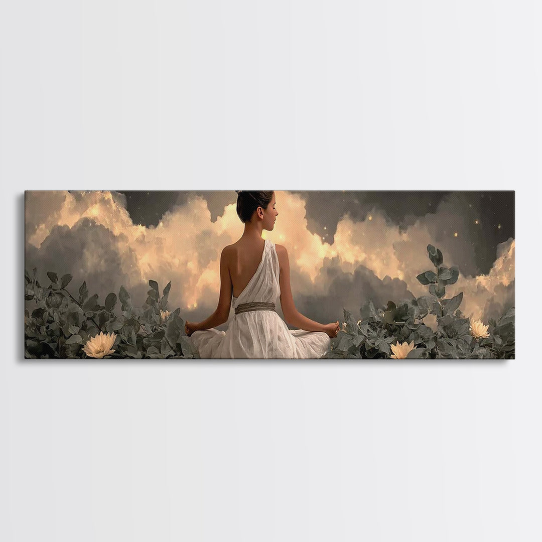 Morning Grace Hill - Framed Canvas Print - Christian Wall Art - Christian Art Canvas - Panoramic Painting - Christian Decor - Christian Gif