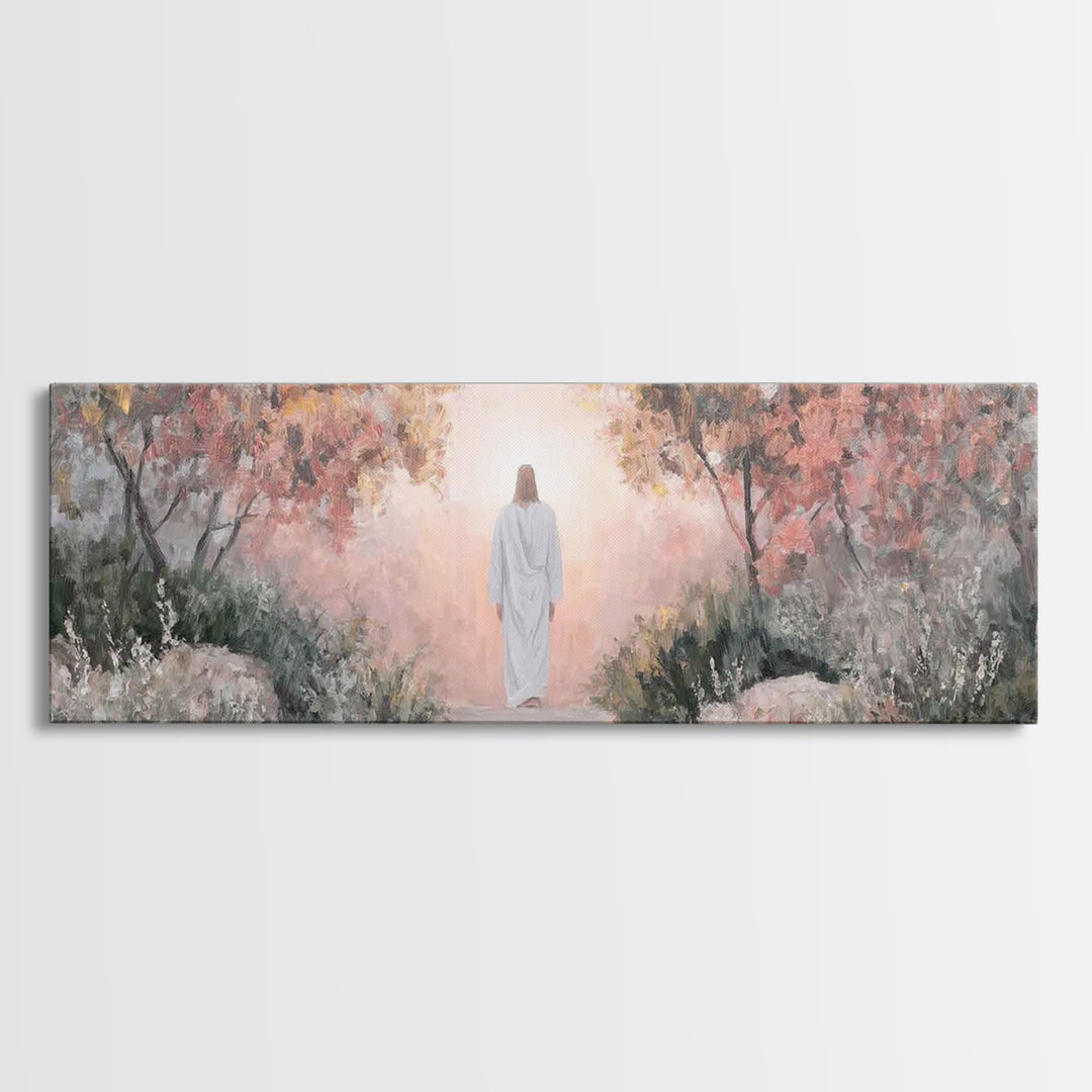 Path Of Light – Framed Canvas Print – Christian Wall Art – Jesus Painting – Panoramic Art – Christian Art Canvas – Christmas Art