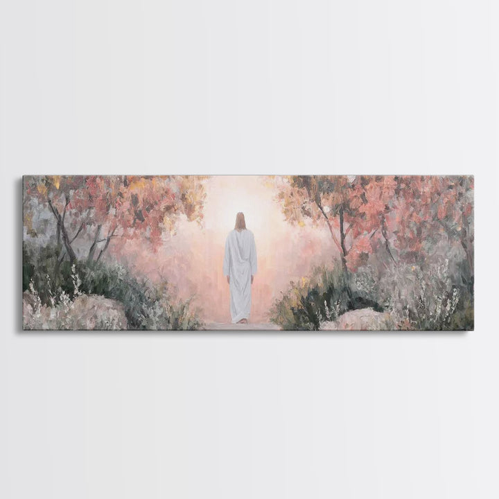 Path Of Light – Framed Canvas Print – Christian Wall Art – Jesus Painting – Panoramic Art – Christian Art Canvas – Christmas Art