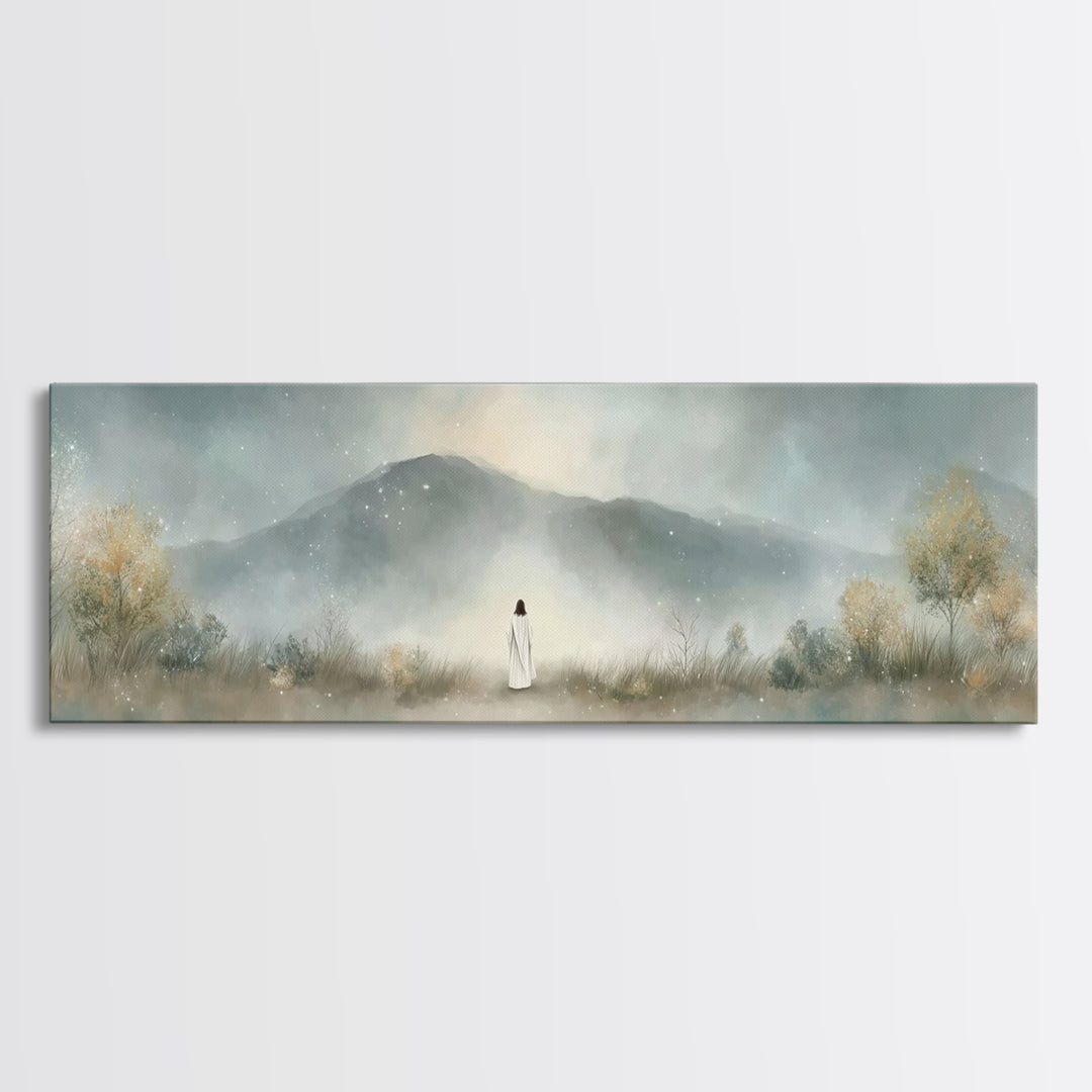 Silent Horizon | Framed Canvas Print | Christian Wall Art | Panoramic Painting | Jesus Canvas Art | Christian Art Canvas | Christmas Art