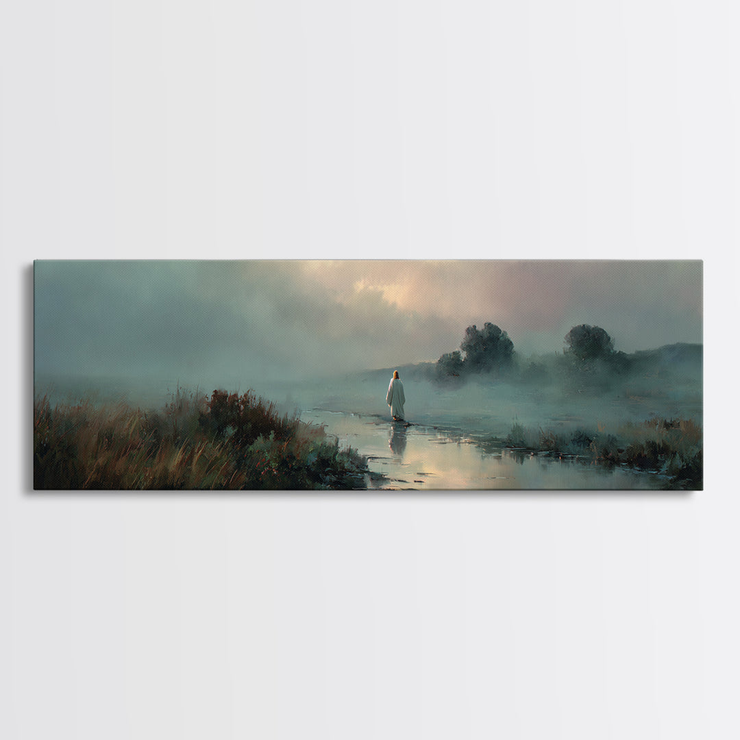 Eternal Meadow – Framed Canvas Print – Christian Art Canvas – Panoramic Frame – Jesus Painting – Christian Wall Art – Christmas Art