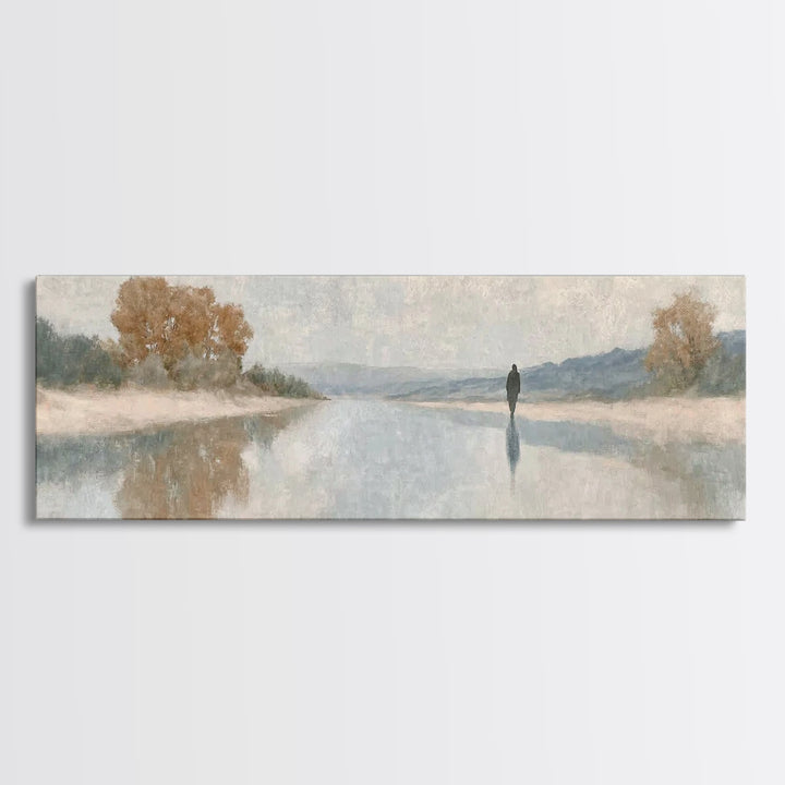 Hallowed Path, Framed Canvas Print, Jesus Painting, Christian Art Canvas, Panoramic Art, Christian Wall Art, Christmas Art