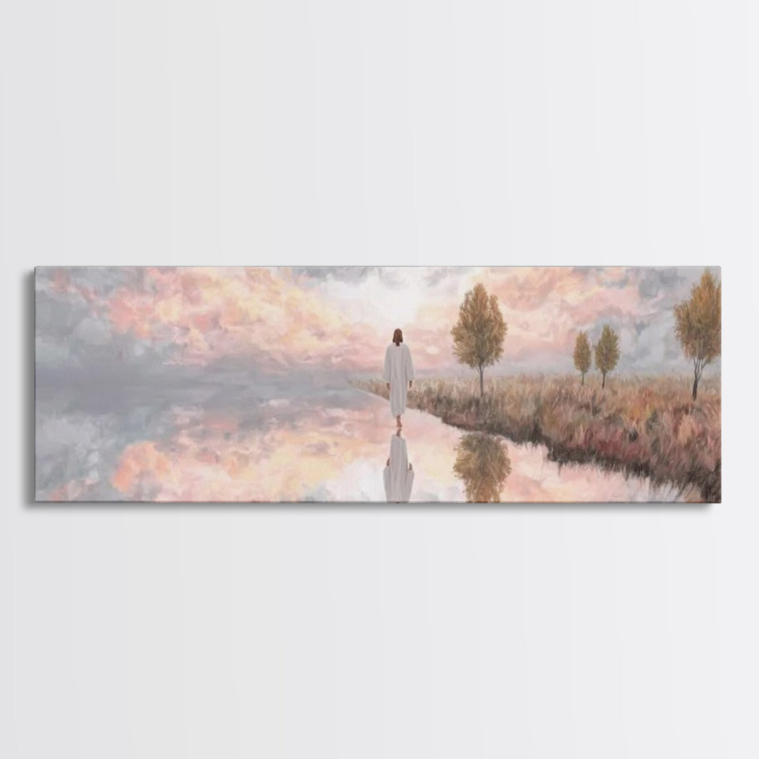 Radiant Promise – Framed Canvas Print – Panoramic Wall Art – Christian Art Canvas – Jesus Painting – Christian Wall Art – Christmas Art