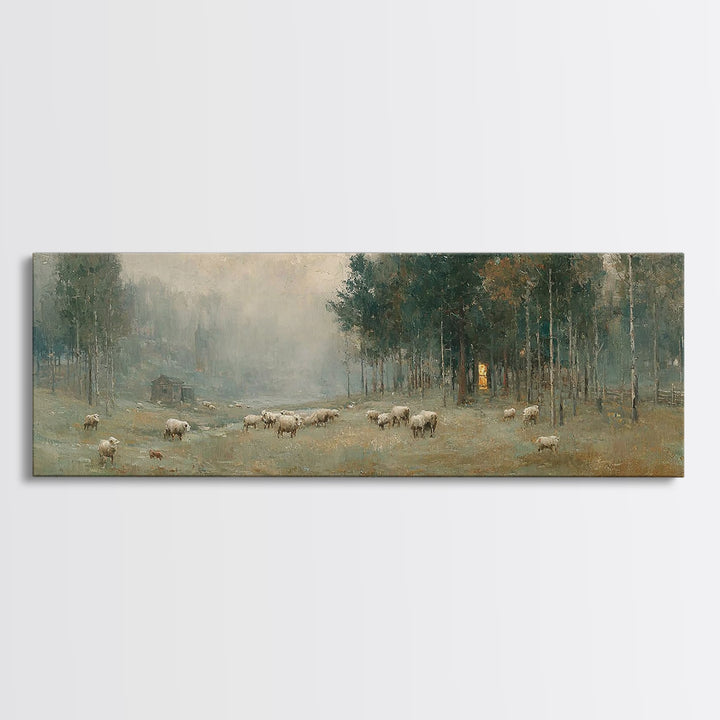 Shepherds Of Peace – Framed Canvas Print – Panoramic Art – Christian Wall Art – Christian Art Canvas – Christmas Art – Christian Painting