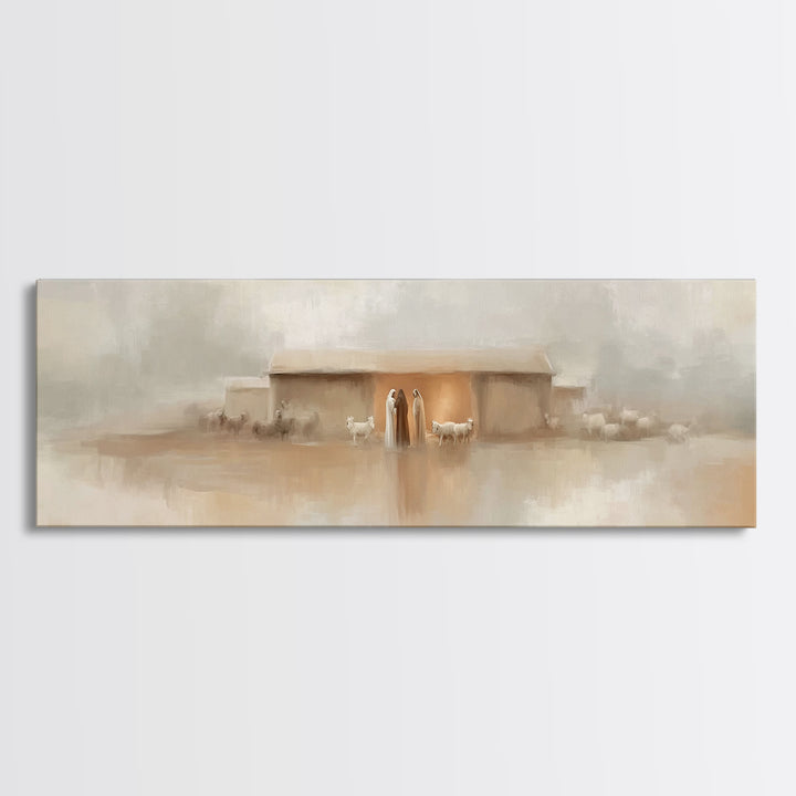 Nativity Grace | Framed Canvas Print | Panoramic Painting | Christian Wall Art | Christian Art Canvas | Christmas Art | Christian Decor