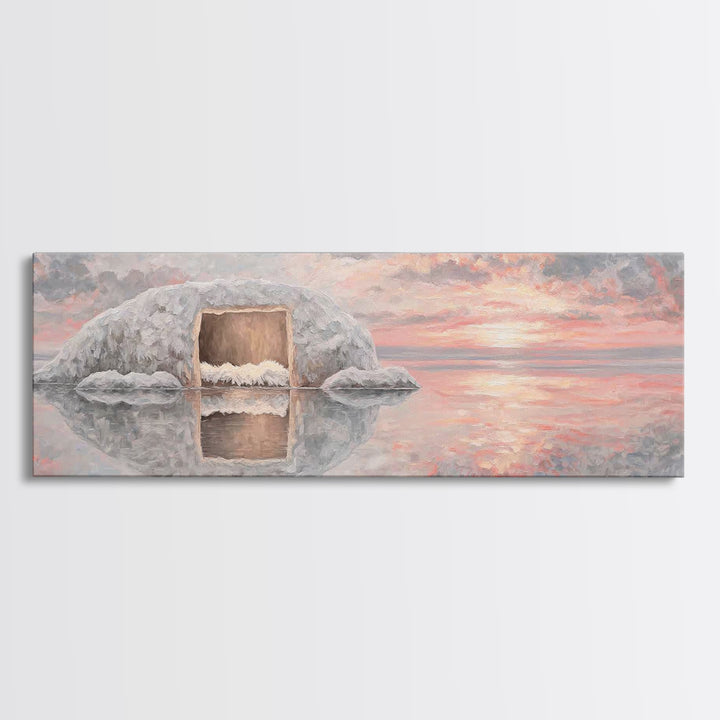 Manger Light | Framed Canvas Print | Panoramic Print | Christian Art Canvas | Christmas Art | Christian Wall Art | Christian Christmas Art