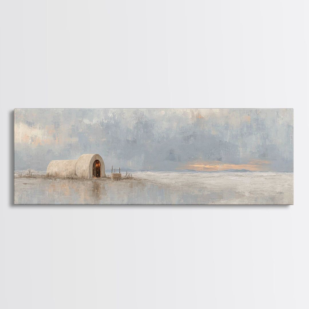 Little King Resting, Framed Canvas Print, Panoramic Art, Christian Art Canvas, Christmas Art, Christian Christmas Art, Christian Wall Art