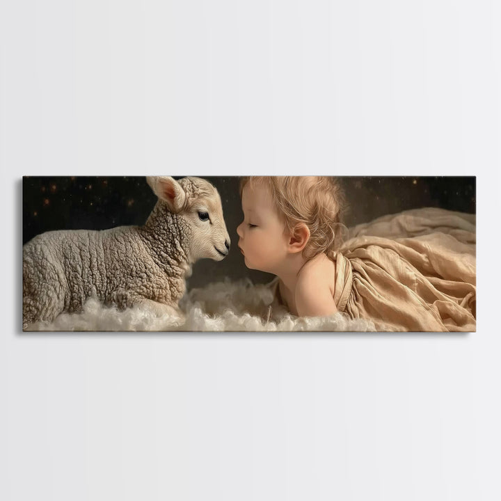 Bethlehem Quiet – Framed Canvas Print – Christian Wall Art – Panoramic Painting – Christmas Art – Christian Art Canvas