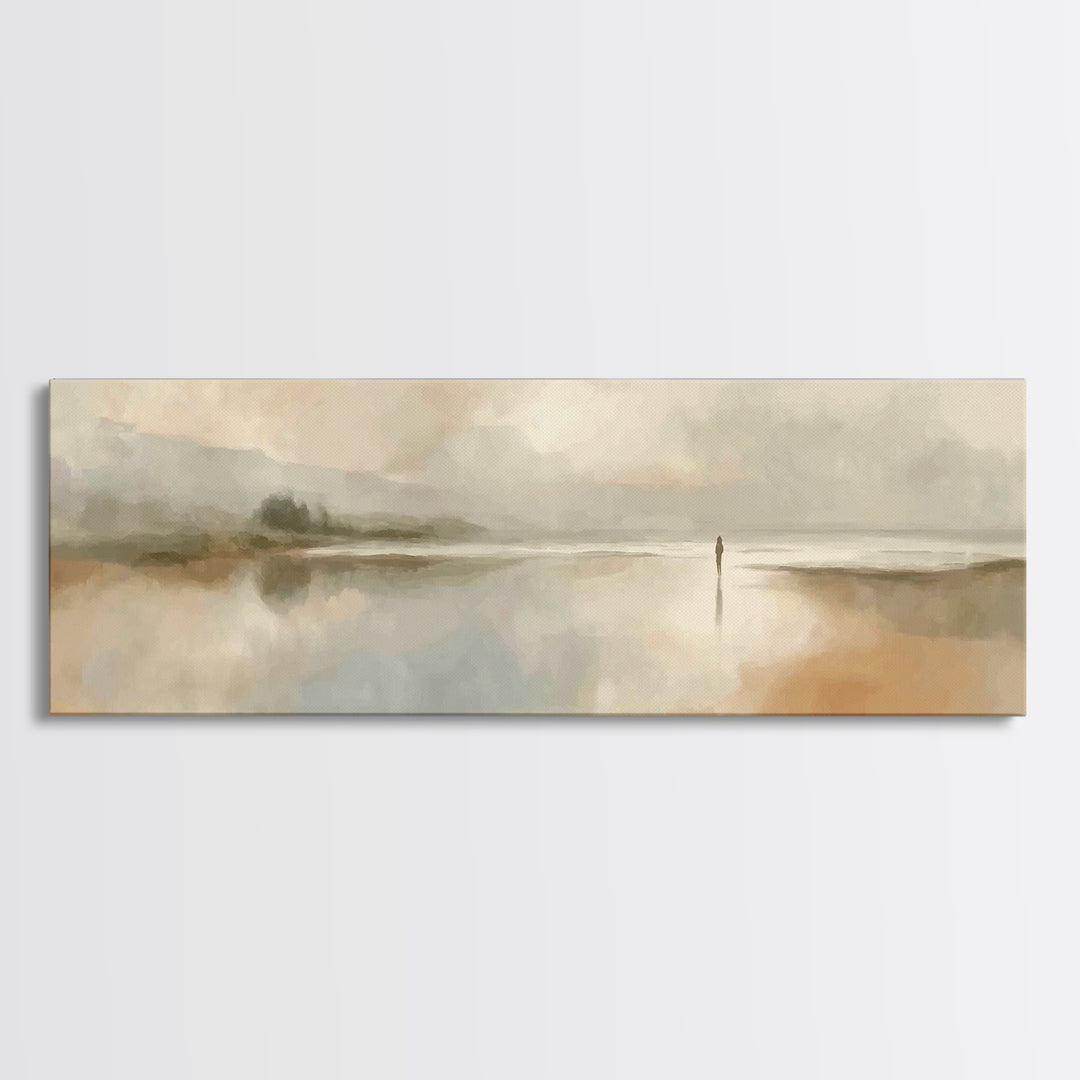 Solitude Of Faith, Framed Canvas Print, Christian Art, Panoramic Painting, Christian Wall Art, Christian Decor For Home
