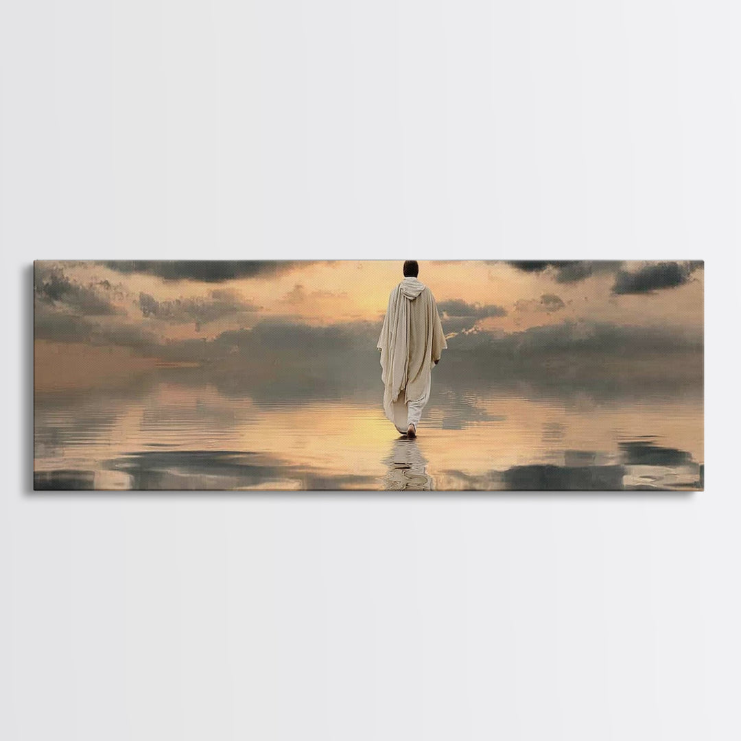Light Of The Journey – Framed Canvas Print – Panoramic Art – Christian Wall Art – Jesus Painting – Christian Art Canvas – Christian Decor