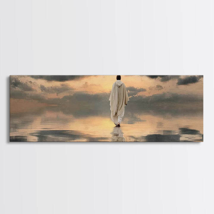 Light Of The Journey – Framed Canvas Print – Panoramic Art – Christian Wall Art – Jesus Painting – Christian Art Canvas – Christian Decor