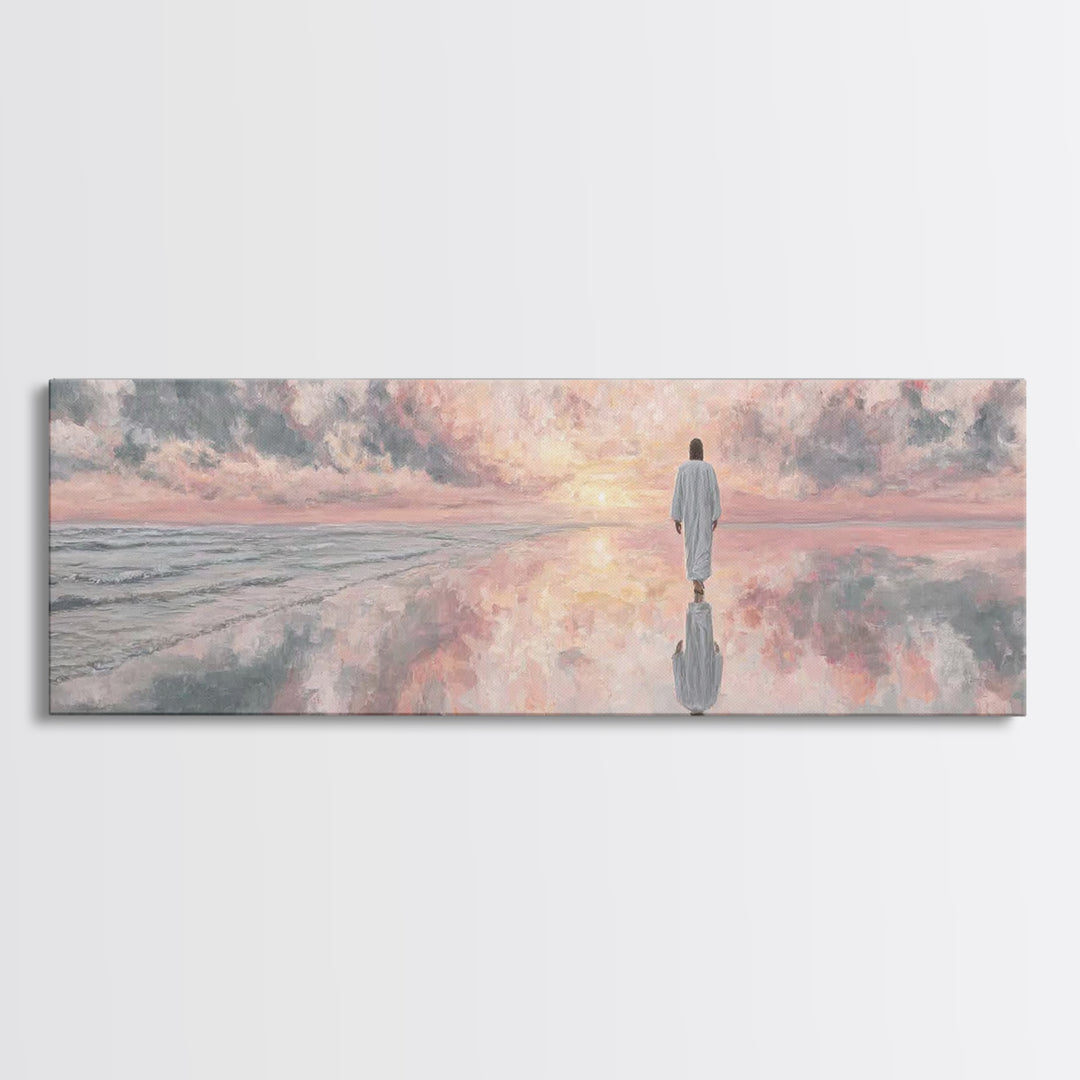 Dawn Of Mercy | Framed Canvas Print | Panoramic Painting | Christian Art | Jesus Painting | Christian Art Canvas | Large Christian Art