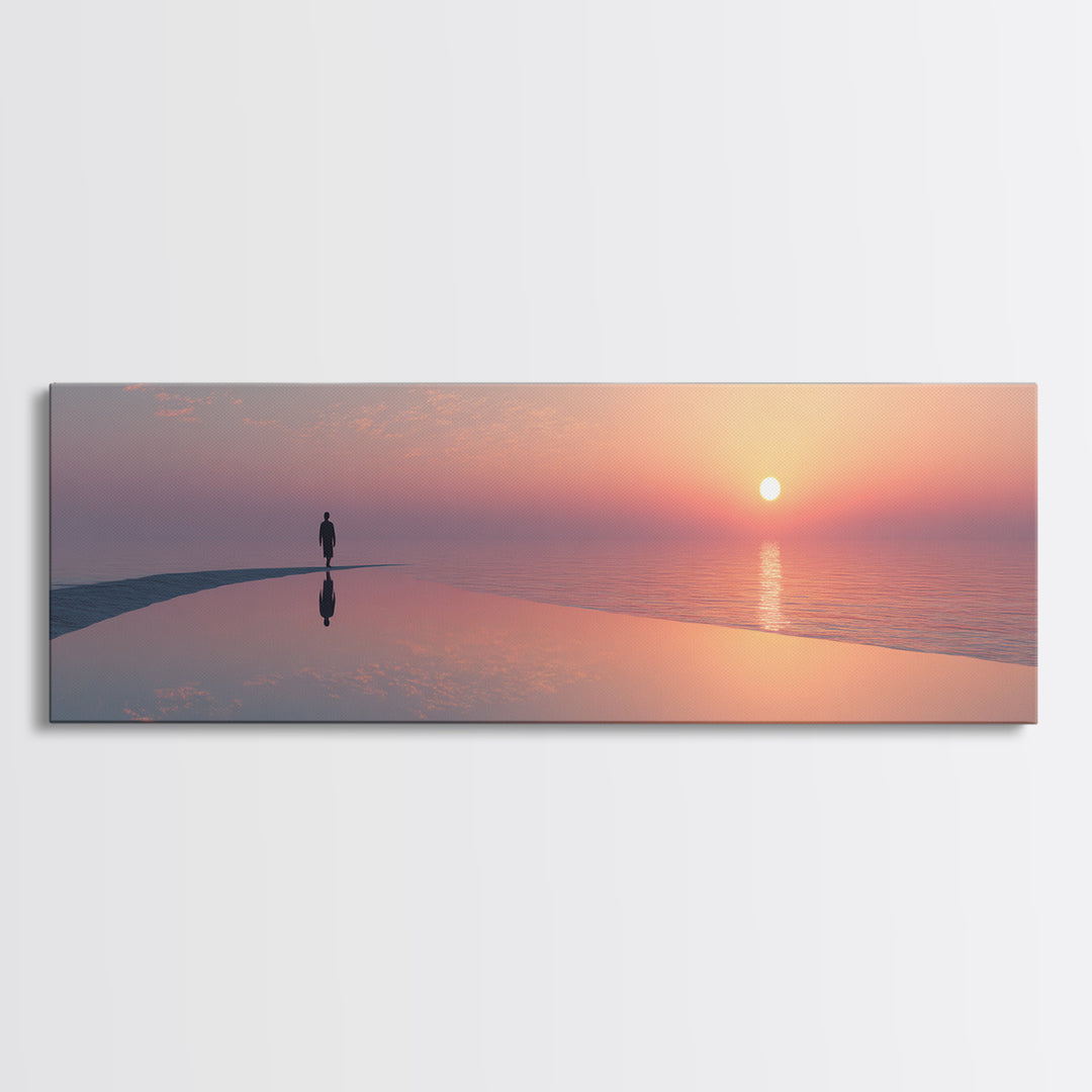 Solitary Faith, Framed Canvas Print, Panoramic Art, Christian Wall Art, Christian Art Canvas, Large Christian Painting, Christian Decor For