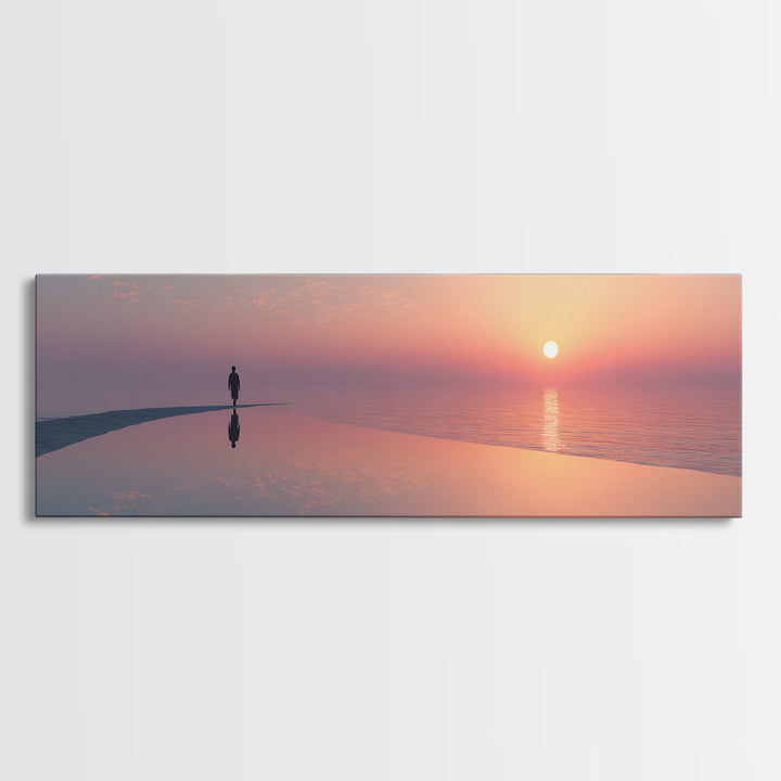 Solitary Faith, Framed Canvas Print, Panoramic Art, Christian Wall Art, Christian Art Canvas, Large Christian Painting, Christian Decor For