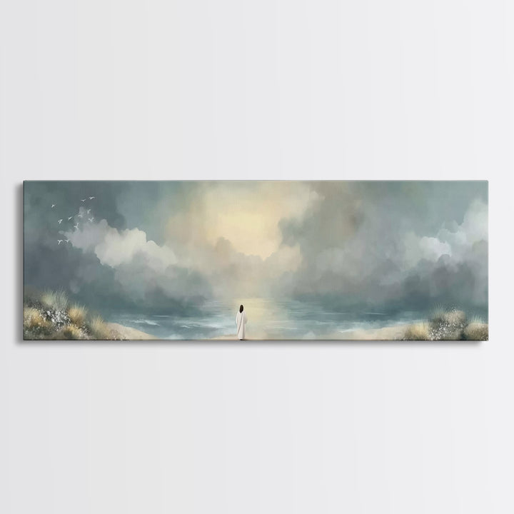 Steps Of Grace | Framed Canvas Print | Panoramic Frame | Christian Art Canvas | Christian Wall Art | Modern Christian Painting | Jesus Art