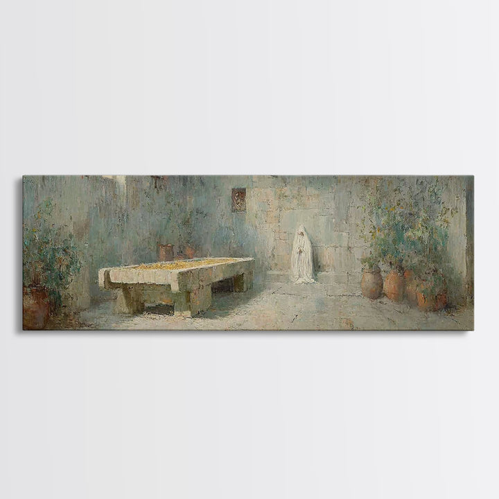 Desert Stillness – Framed Canvas Print – Panoramic Wall Art – Christian Art – Minimalist Christian Art – Christian Art Canvas – Christian D