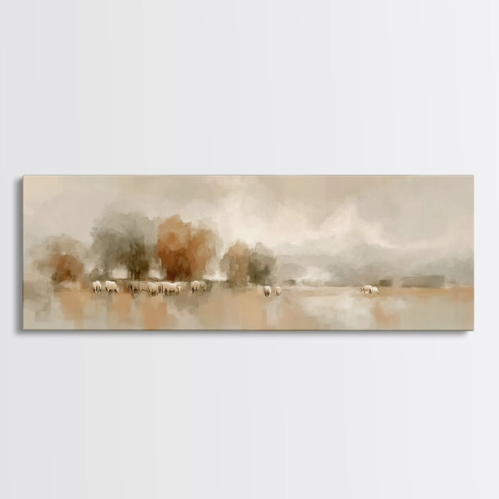 Pasture Of Stillness – Framed Canvas Print – Panoramic Wall Art – Christian Art Canvas – Christian Art – Christmas Art – Christian Decor