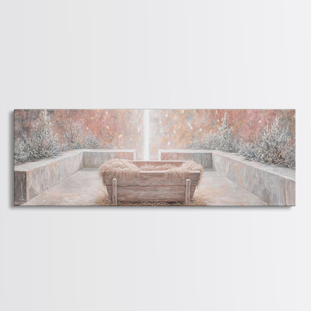Radiant Birth Glory – Framed Canvas Print – Panoramic Art – Christian Christmas Art – Christmas Wall Art – Christian Art Canvas – Christmas