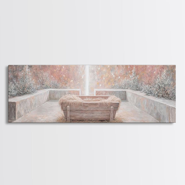 Radiant Birth Glory – Framed Canvas Print – Panoramic Art – Christian Christmas Art – Christmas Wall Art – Christian Art Canvas – Christmas