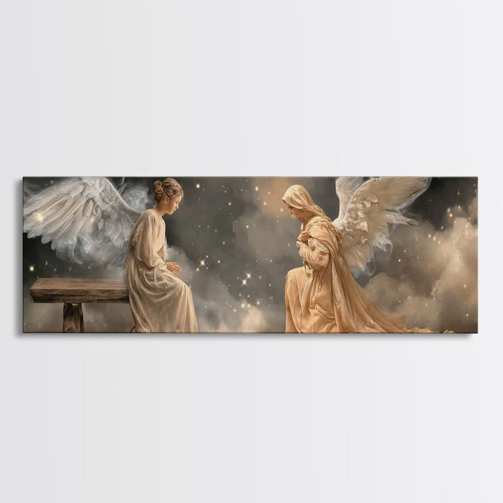 Heavenly Night Reverence | Framed Canvas Print | Panoramic Painting | Christian Wall Art | Christian Art | Christian Art Canvas | Jesus Pai