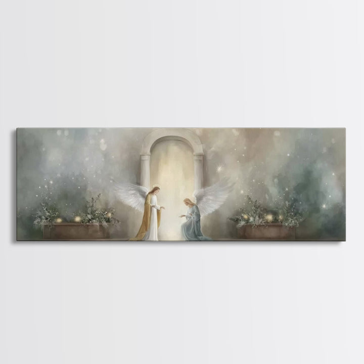 Celestial Arch Moment, Framed Canvas Print, Panoramic Painting, Christian Wall Art, Christian Art, Christian Art Canvas, Christmas Art, Jes