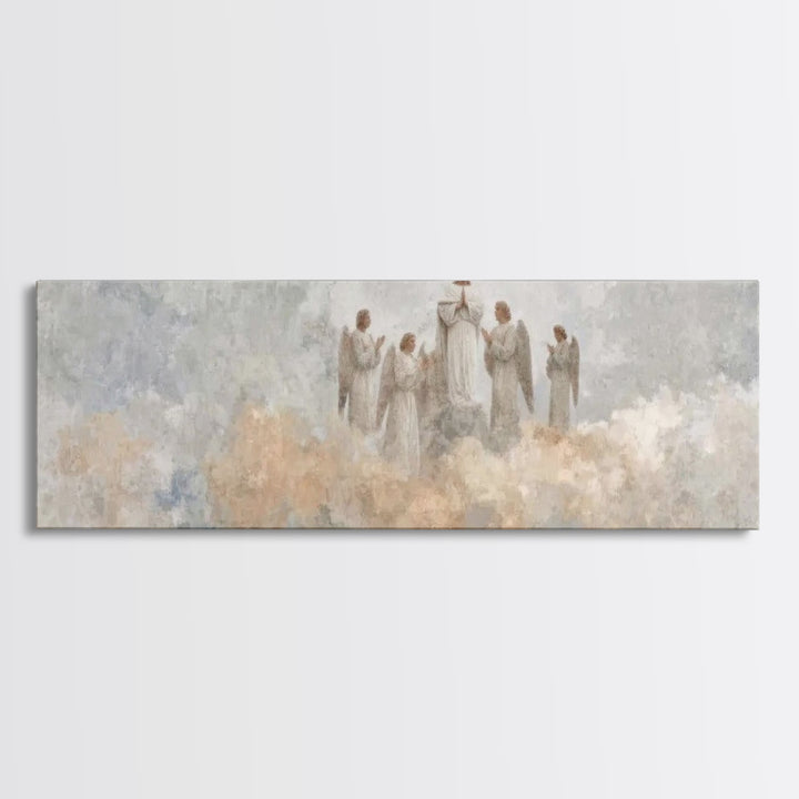 Heaven’s Exalted Praise – Framed Canvas Print – Panoramic Art – Christian Wall Art – Christian Painting – Christian Art Canvas – Jesus Art