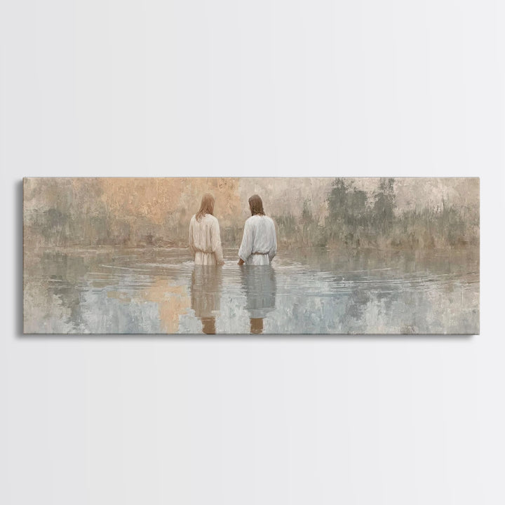 Quiet Benediction | Framed Canvas Print | Christian Wall Art | Jesus Painting | Panoramic Print | Christian Art Gift | Christmas Canvas Wal