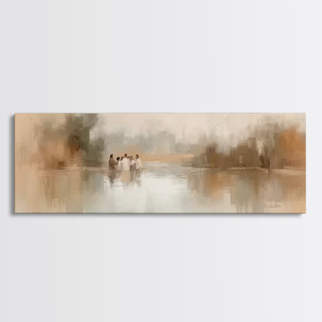 Morning Reverence – Framed Canvas Print – Christian Art Canvas – Jesus Painting – Panoramic Wall Art – Christian Christmas – Vintage Christ