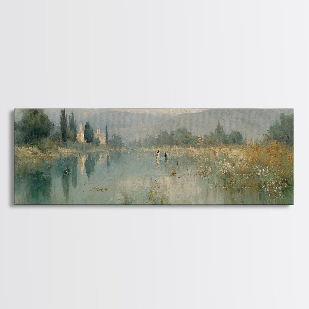 Blessed Communion, Framed Canvas Print, Christian Wall Art, Jesus Painting, Panoramic Painting, Christian Decor For Home, Christmas Art Wor