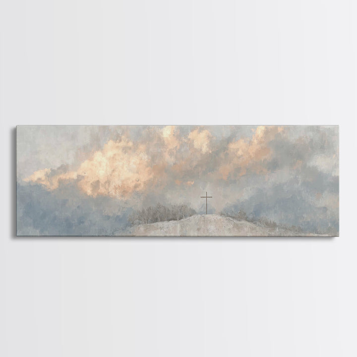 Sacred Mist Path | Framed Canvas Print | Christian Wall Art | Christian Art Canvas | Panoramic Print | Christian Decor