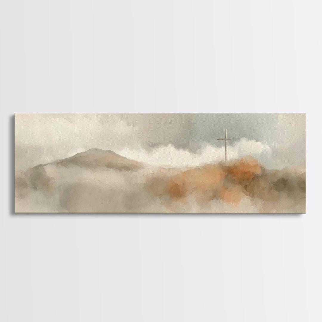 Good Shepherd Peace, Framed Canvas Print, Christian Art Canvas, Jesus Painting, Panoramic Art, Christian Gift