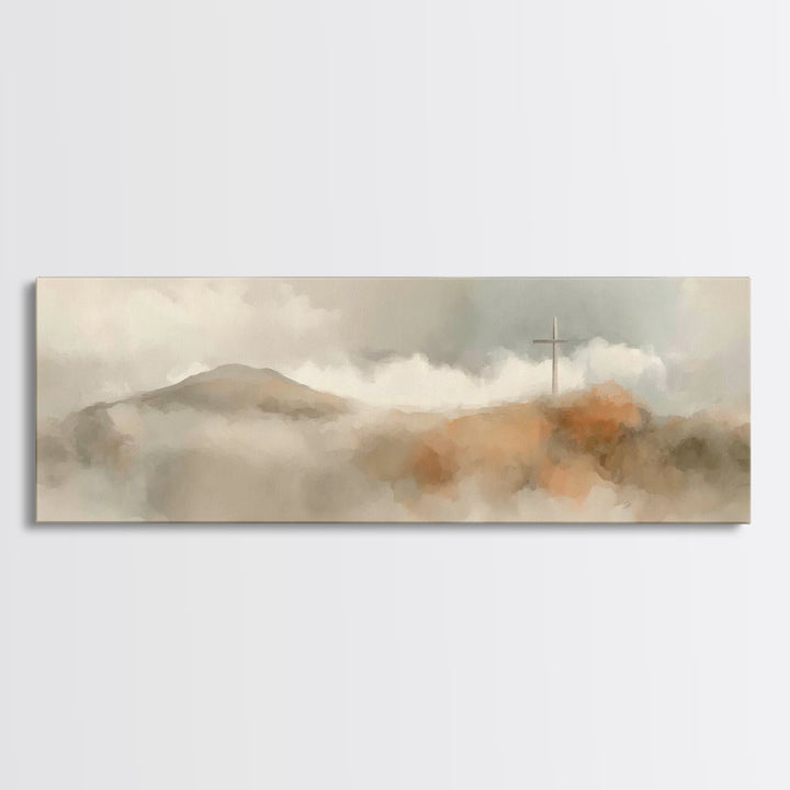 Good Shepherd Peace, Framed Canvas Print, Christian Art Canvas, Jesus Painting, Panoramic Art, Christian Gift