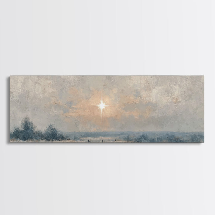 Holy Desert Hush – Framed Canvas Print – Christian Art Canvas – Panoramic Painting – Christmas Art – Christian Wall Art – Jesus Painting
