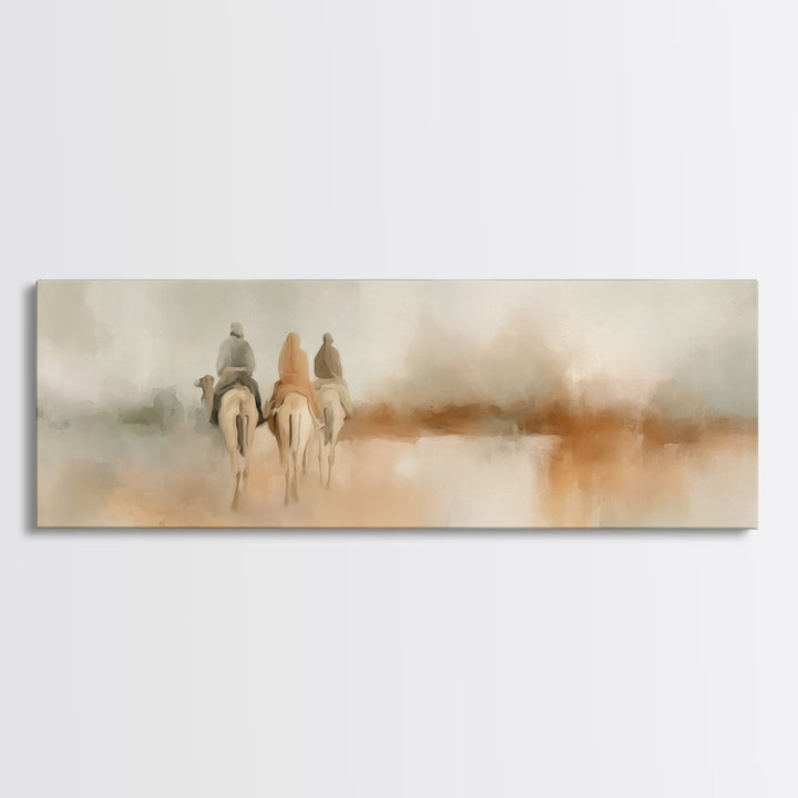 Journey Of Faith – Framed Canvas Print – Christian Decor – Panoramic Painting – Christmas Wall Art – Christian Art – Christmas Canvas Wall