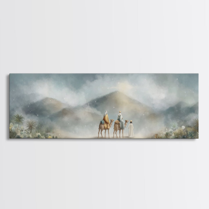 Desert Star Rising | Framed Canvas Print | Christian Painting | Panoramic Print | Christmas Art Framed | Christian Art Canvas | Holiday Chr
