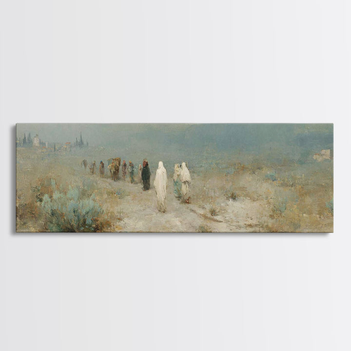 Wandering Saints Path – Framed Canvas Print – Christian Art Canvas – Panoramic Wall Art – Christian Decor – Christmas Art – Christian Paint