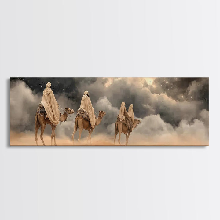 Starward Journey Peace | Framed Canvas Print | Christian Wall Art | Panoramic Art | Christian Art Canvas | Christmas Wall Art | Christian G