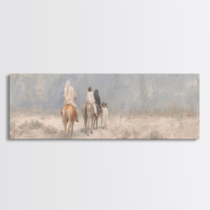 Quiet Exile Road – Framed Canvas Print – Christian Art Canvas – Panoramic Painting – Christian Wall Art – Christmas Art – Christian Home De
