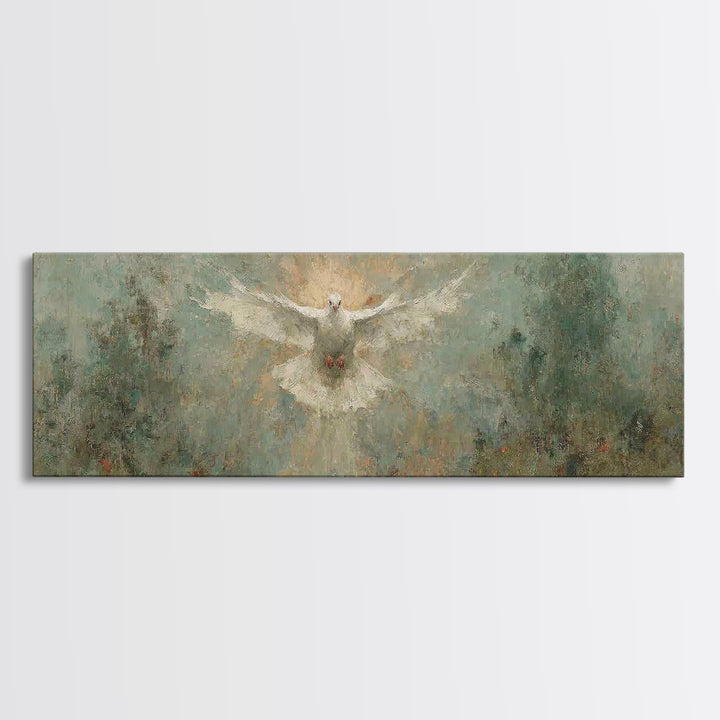 Glory Of The Spirit, Framed Canvas Print, Christian Wall Art, Panoramic Art, Christian Art Canvas, Christian Christmas Art, Christian Paint