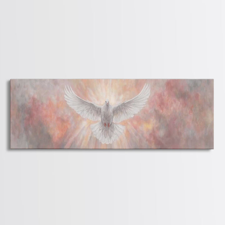 Sacred Dawn Flight – Framed Canvas Print – Christian Wall Art – Panoramic Art – Christian Art Canvas – Christian Christmas Art – Christian
