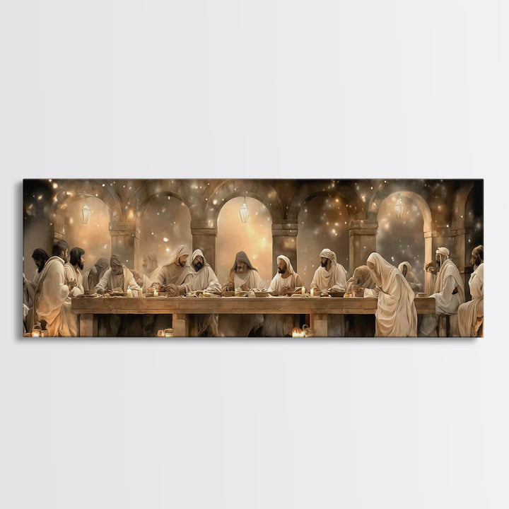 Evening Covenant Light | Framed Canvas Print | Christian Art Canvas | Panoramic Painting | Jesus Painting | Christian Wall Art